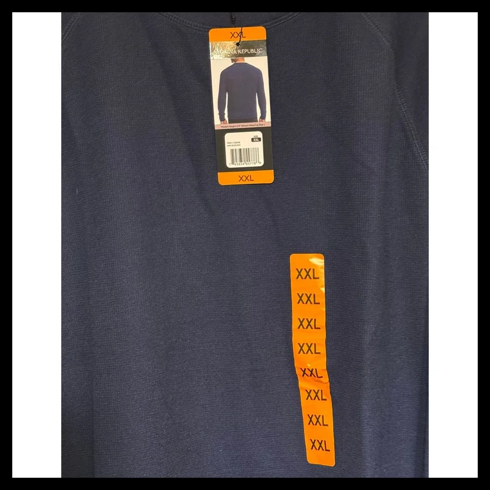 NWT Banana Republic Men's Navy Long Sleeve Crewneck Sweatshirt XXL